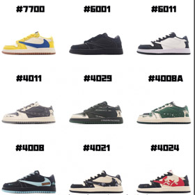 Nike NK Jordan Leather Anti-Slip Low-Top Retro Kids Basketball Shoes-4107  